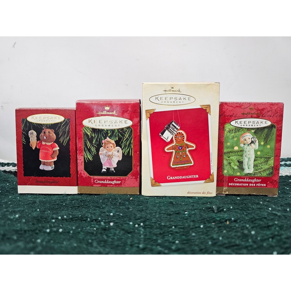 Hallmark Keepsake Granddaughter Ornament Lot 1994 1997 2000 2003 Cookie Cutter